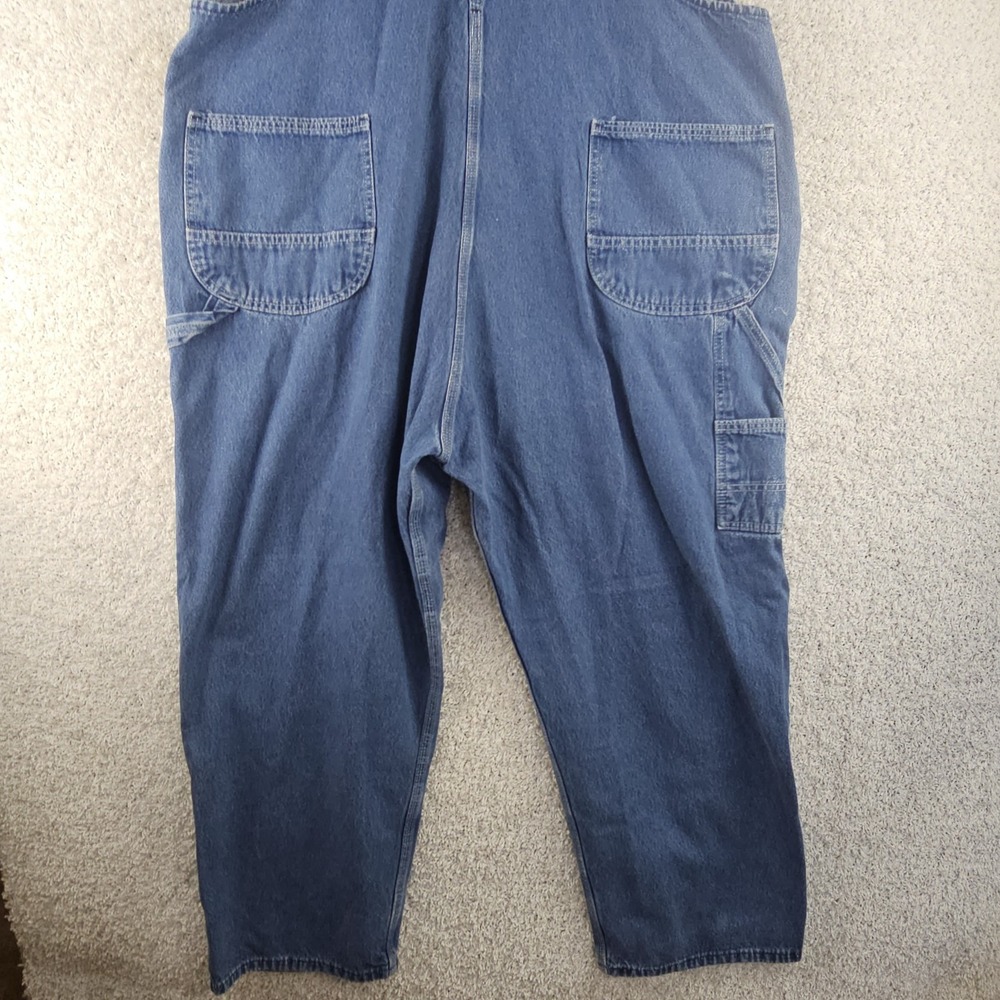 Vintage Key Imperial Denim Carpenter Bibs Overalls Sz 50x30 Ranch Workwear Baggy - Picture 4 of 13